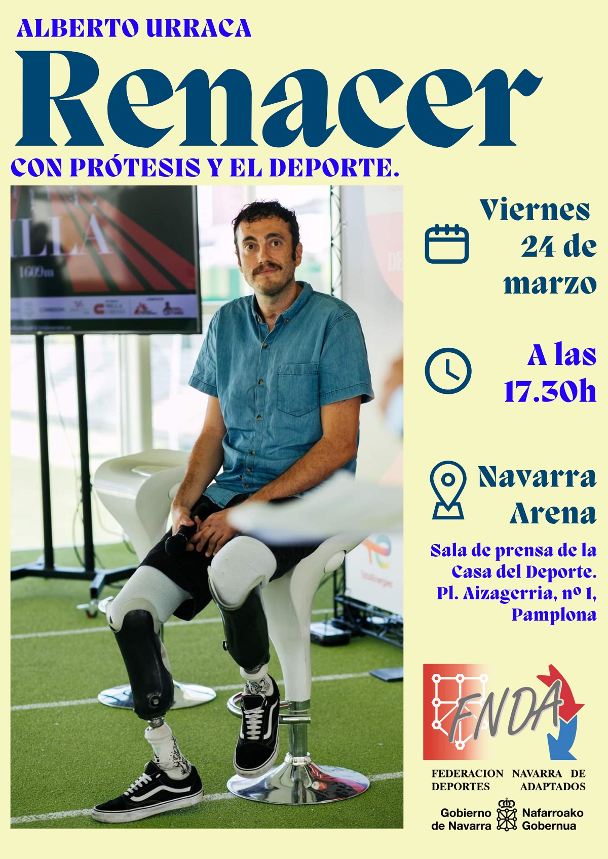 Charla &quot;Renacer con pr&oacute;tesis y el deporte&quot; con Alberto Urraca (24 de marzo)